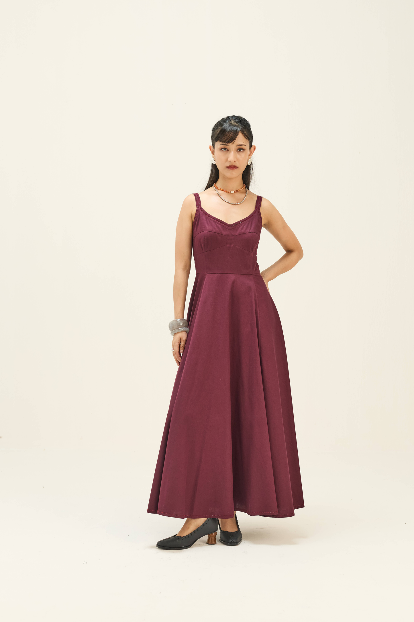 Sangria Sea Twill Maxi Dress