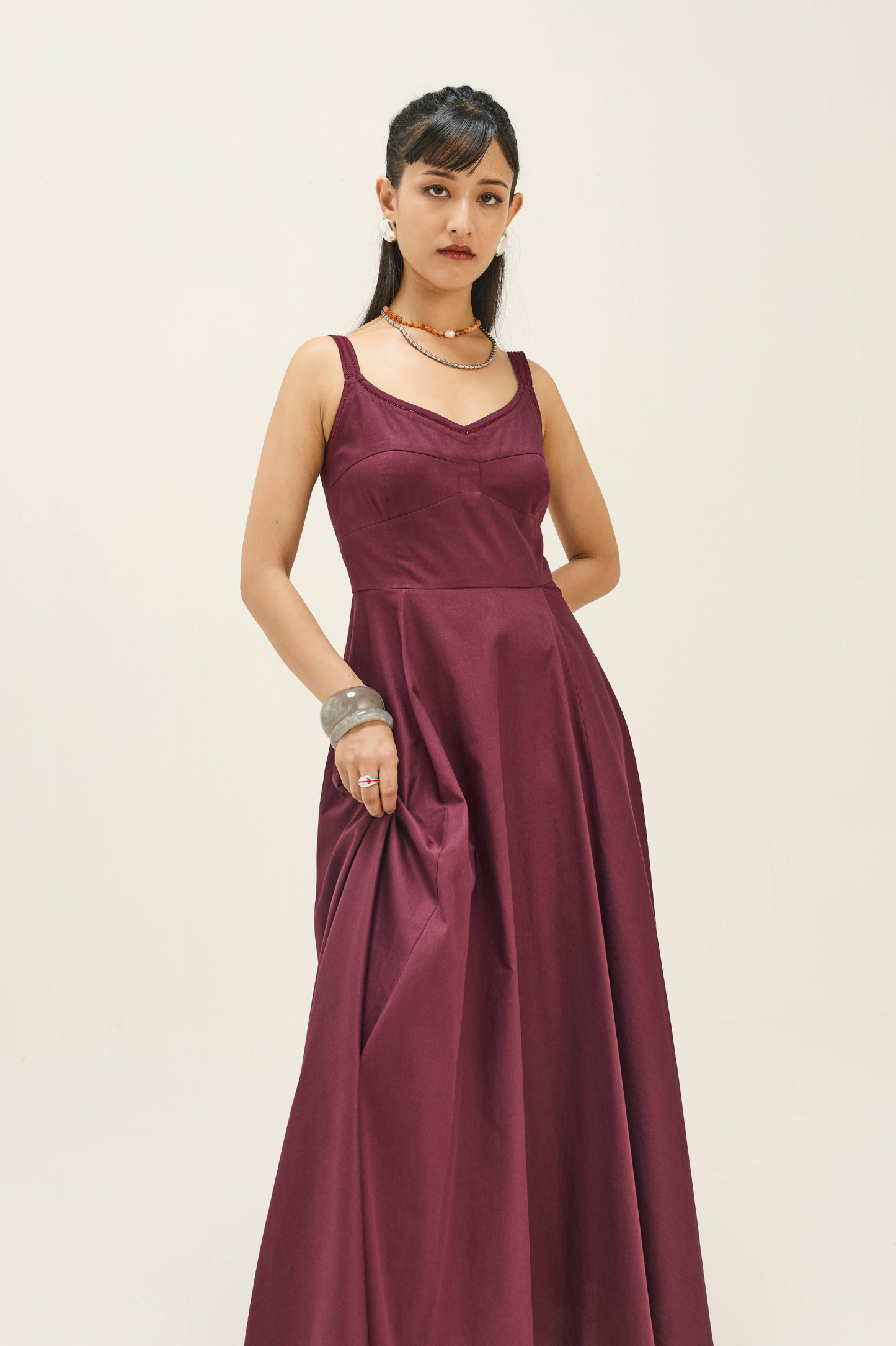 Sangria Sea Twill Maxi Dress