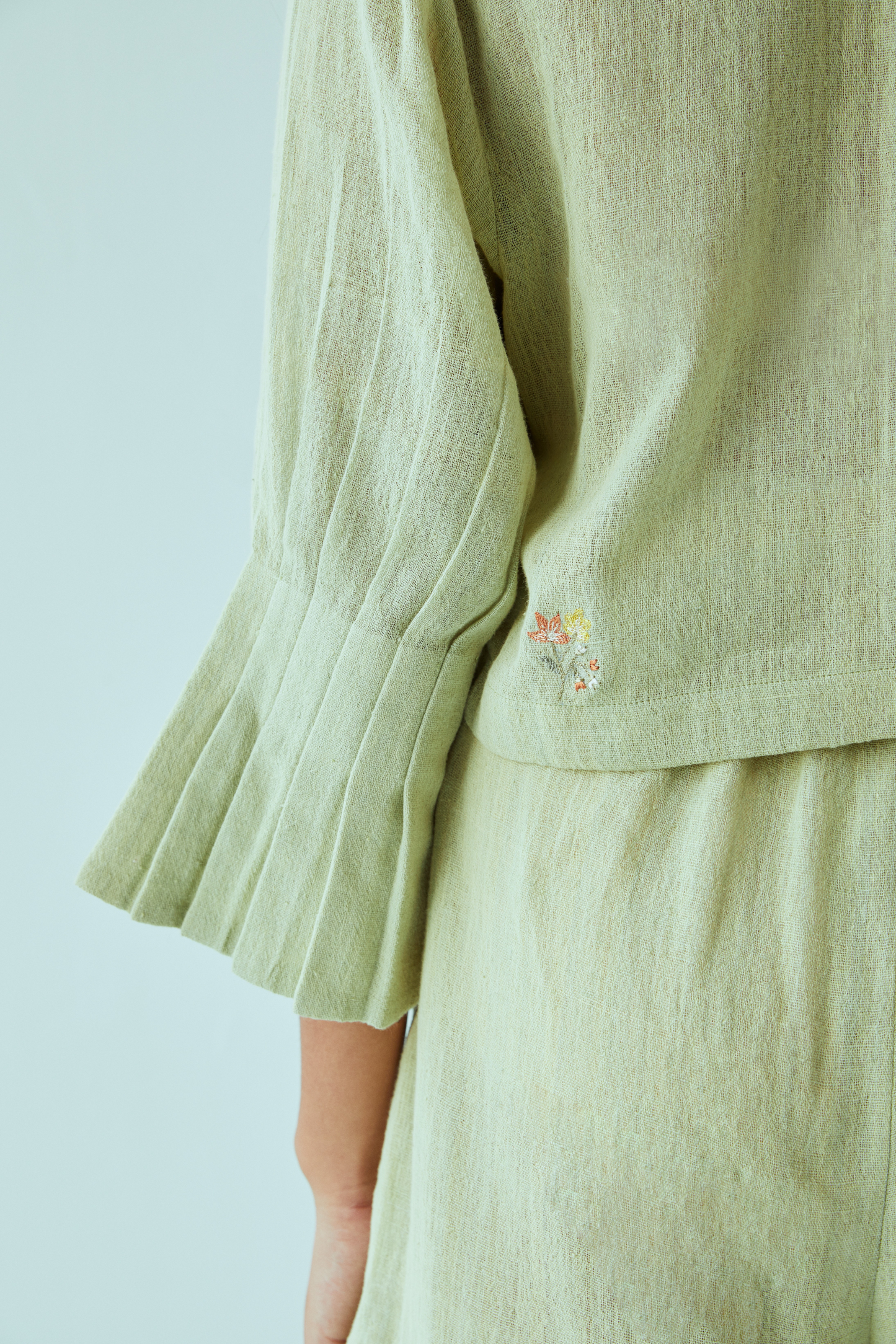 Sea Greens handwoven organic cotton crop top