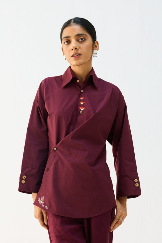 Stillness Organic Cotton Wrap Shirt