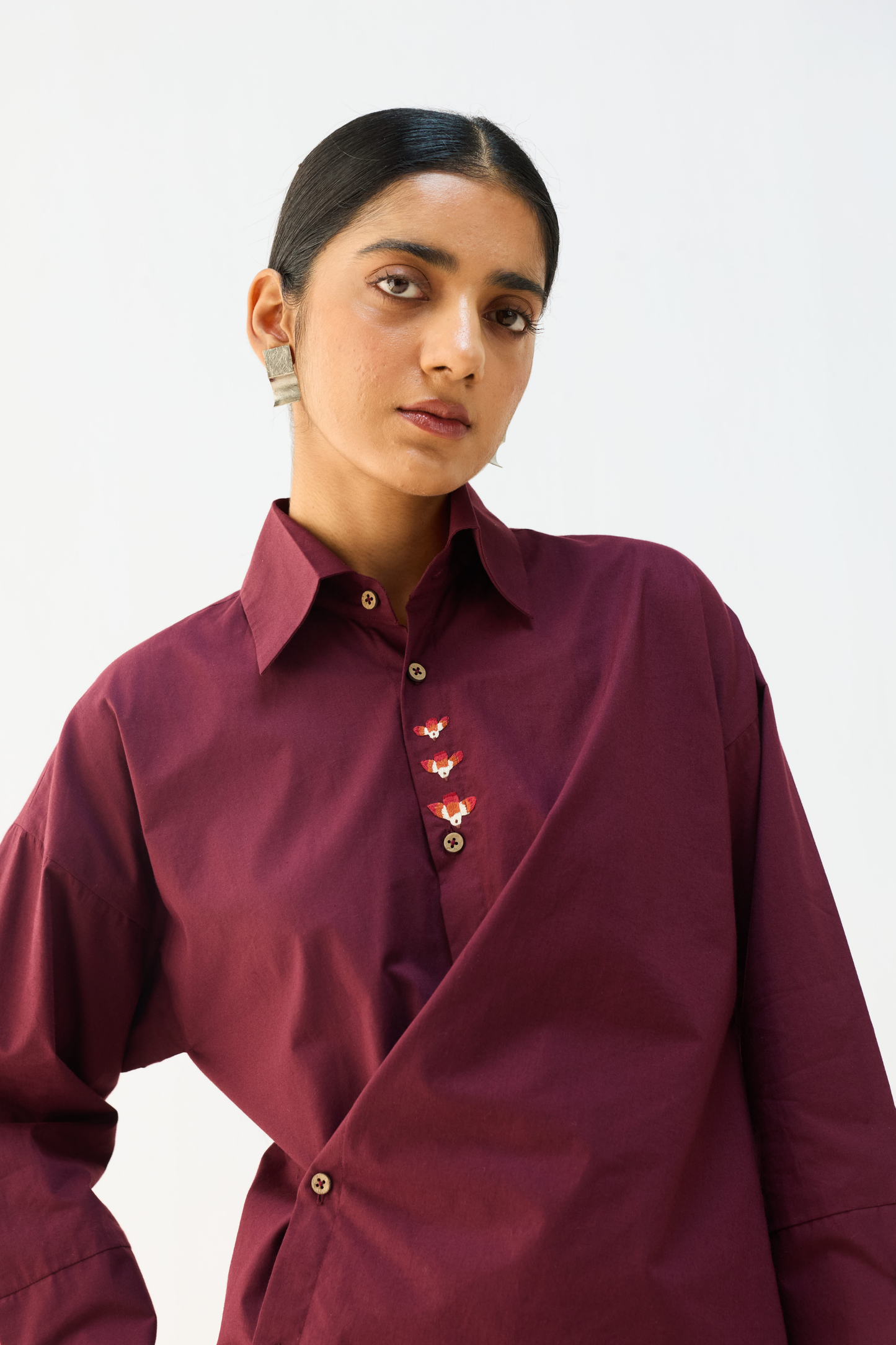 Stillness Organic Cotton Wrap Shirt