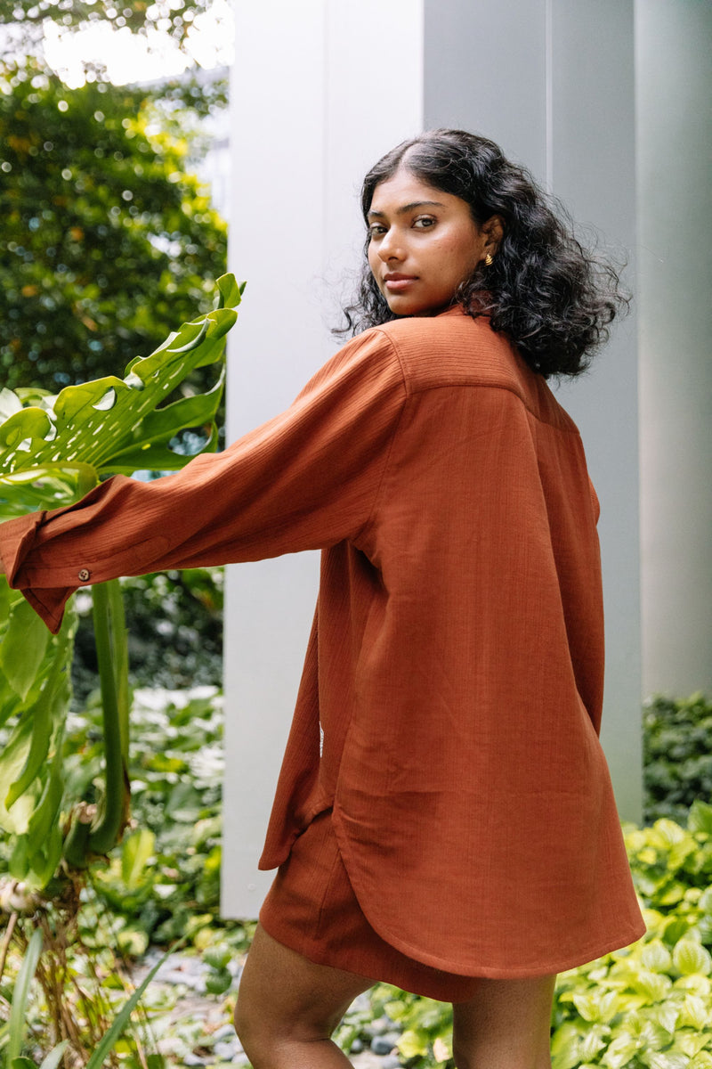 Summer Daisy Organic Cotton Terracotta Shirt