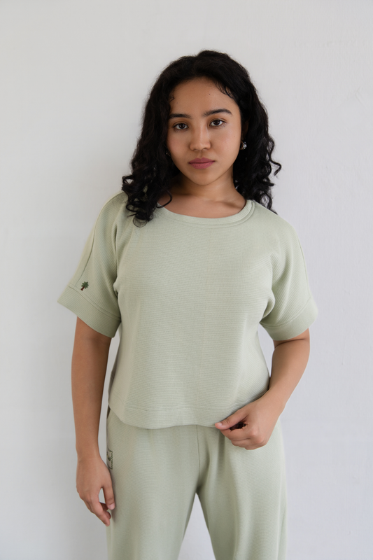 Summer Mint Organic Cotton Knit Top
