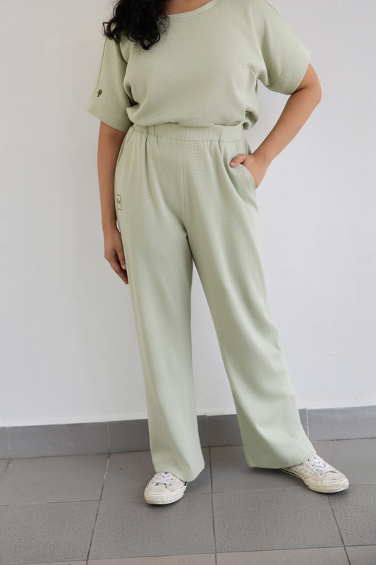 Summer Mint Organic Cotton Knit Trousers