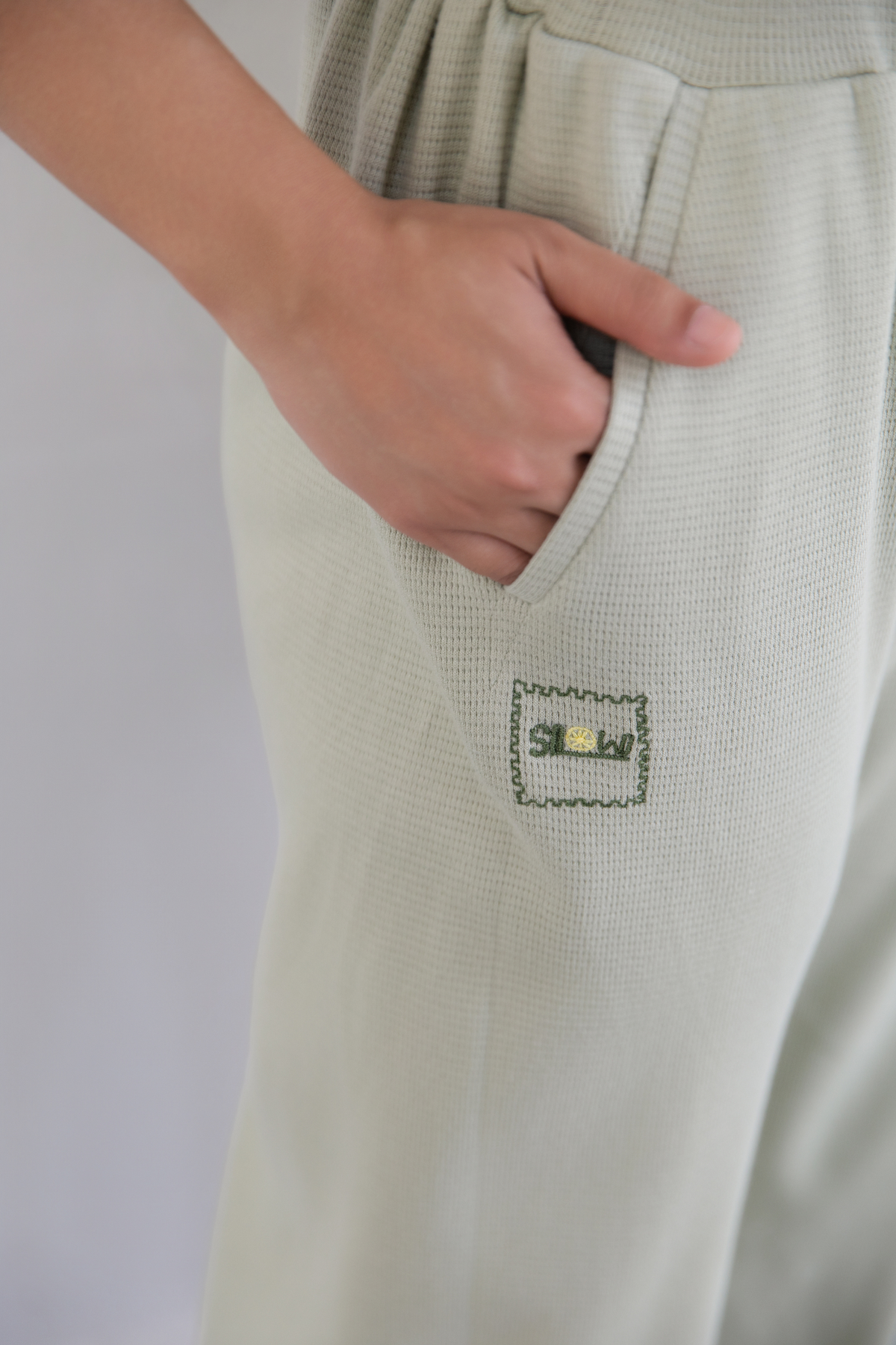 Summer Mint Organic Cotton Knit Trousers