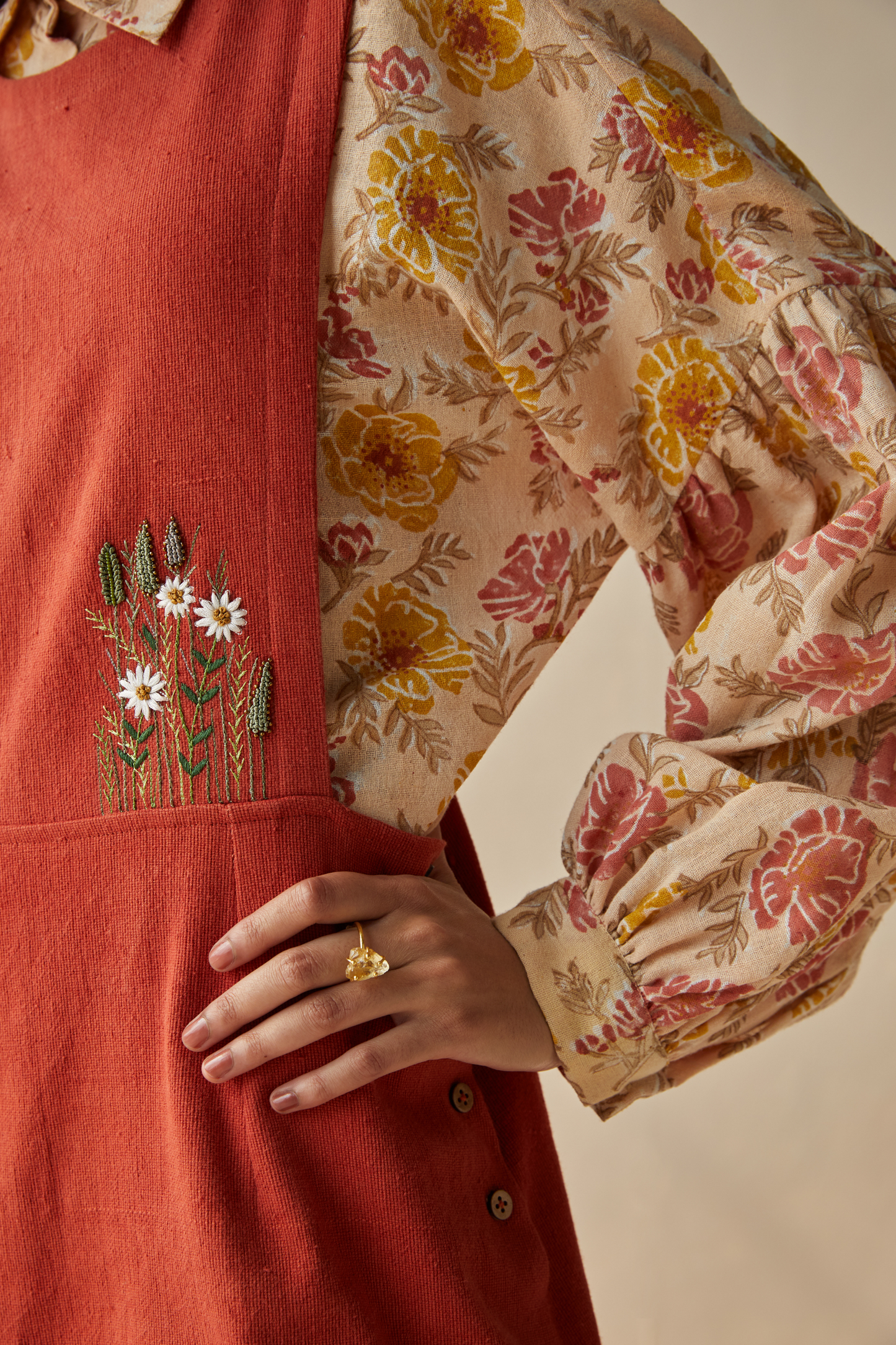 Sunflower Meadow overall mini dress