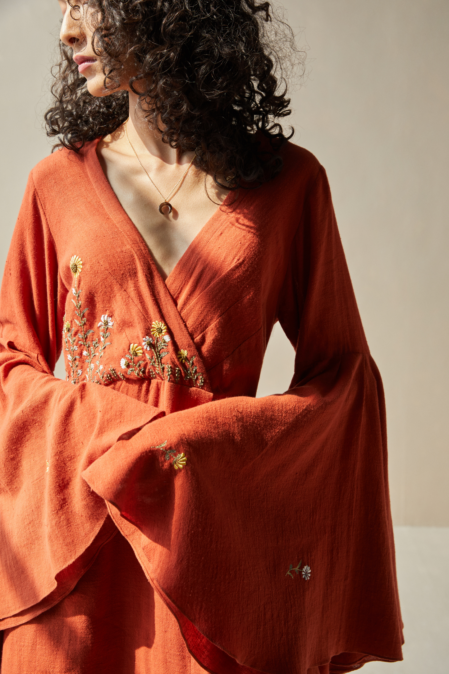 Sunflower Meadow handwoven organic cotton dress
