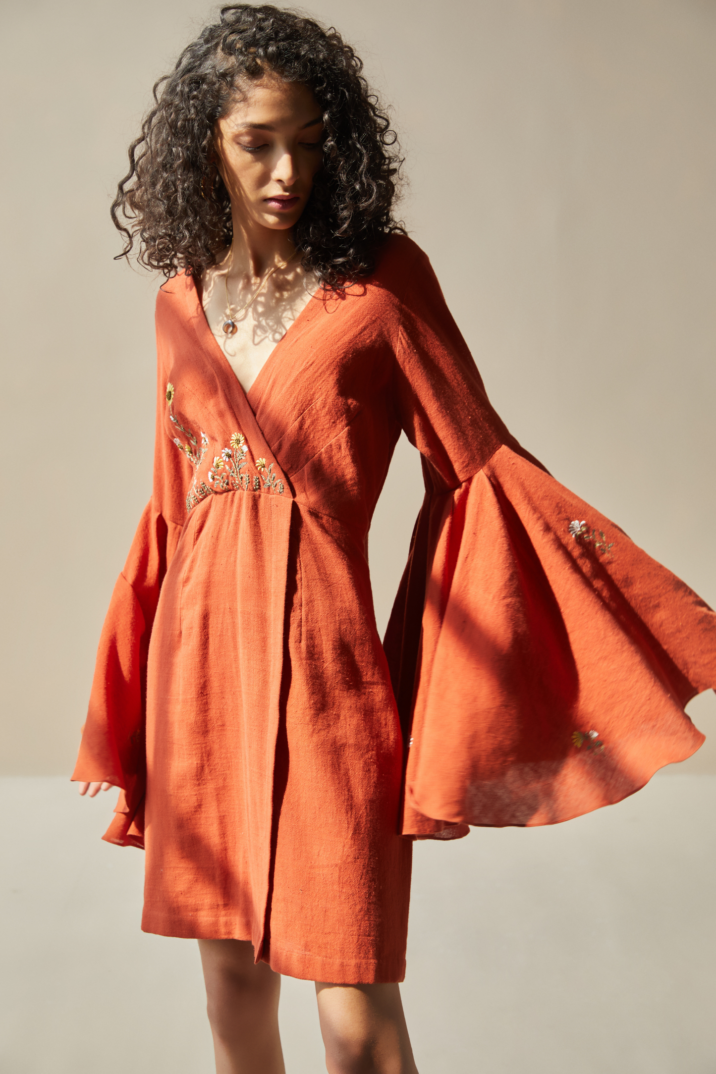 Sunflower Meadow handwoven organic cotton dress