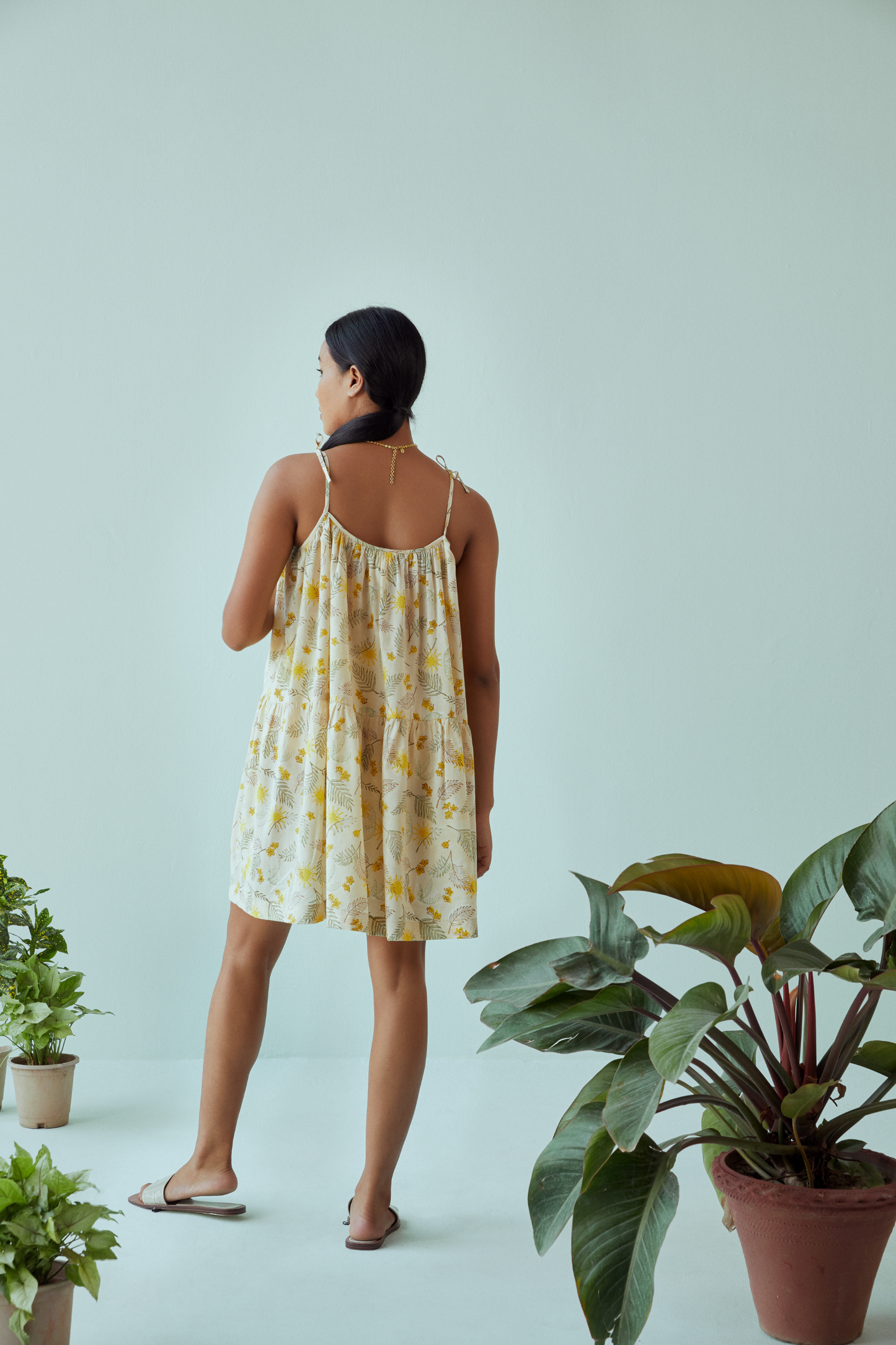 Sunny Palms lyocell spaghetti dress