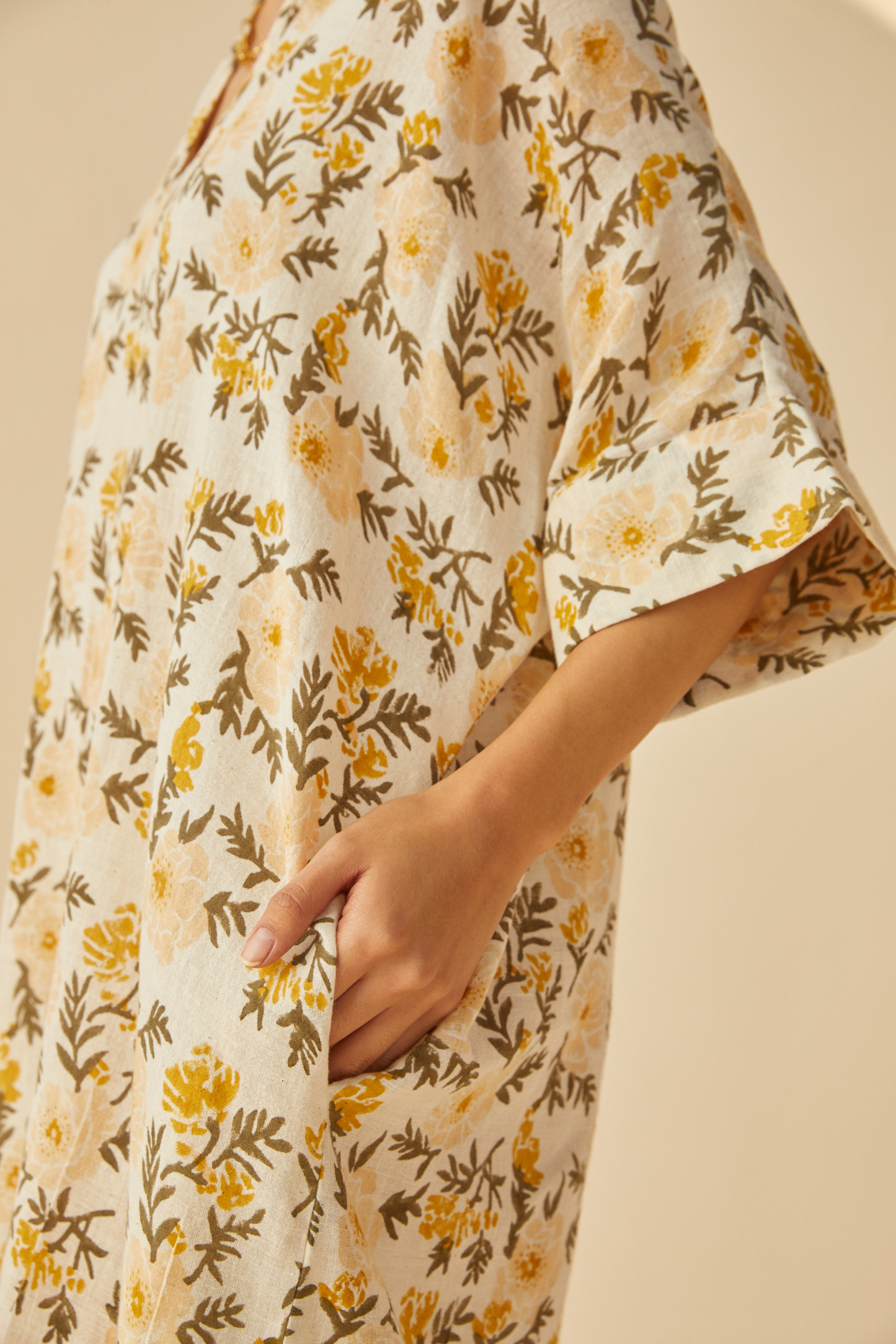 Sunshine Poppy handwoven organic cotton dress