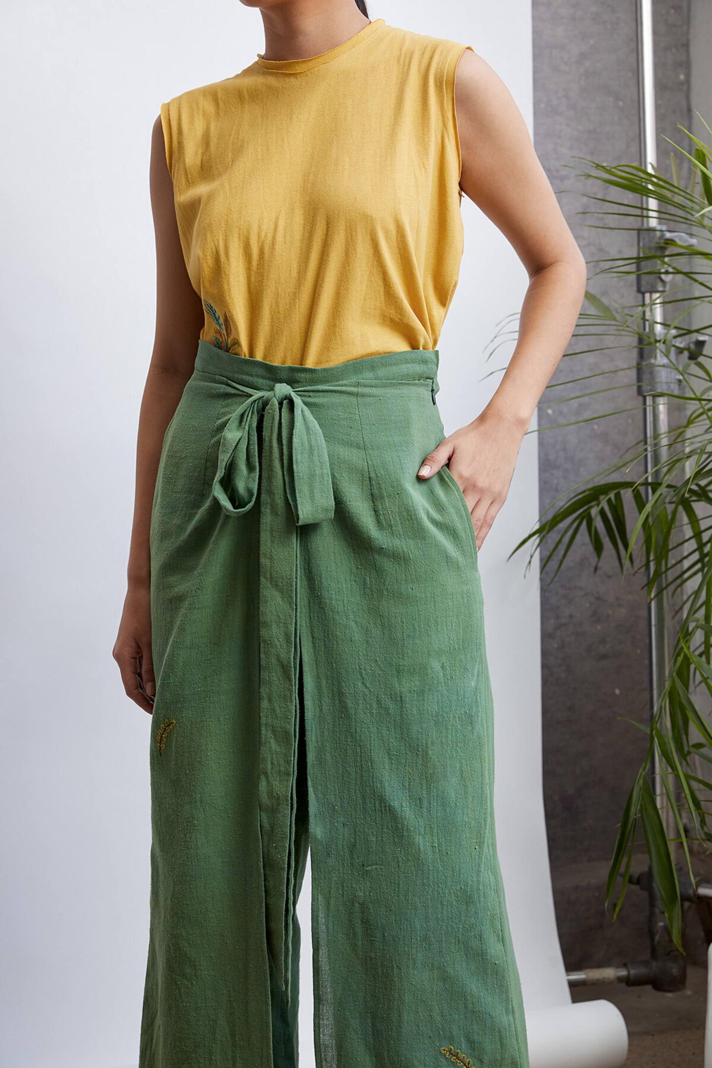 The Botanic handwoven organic cotton trousers