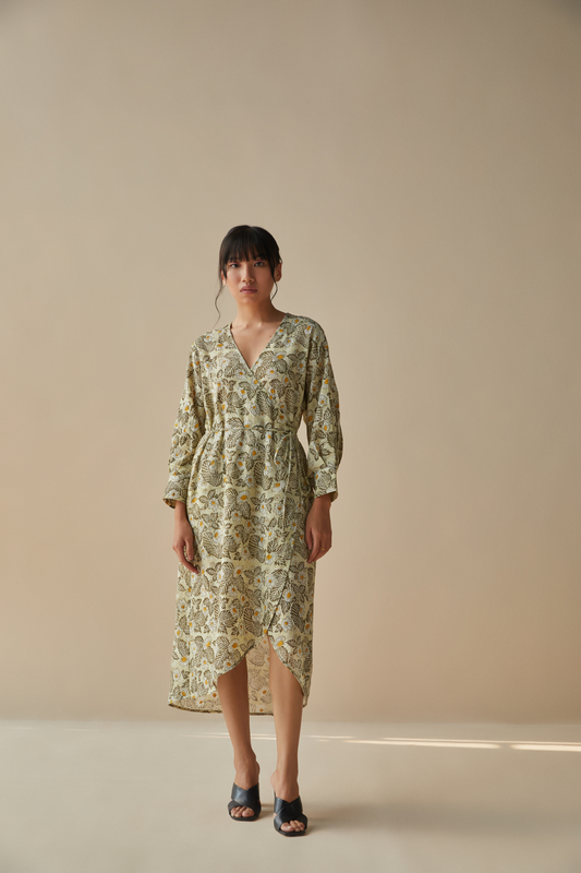 The daisy dream waist fitted handwoven organic cotton dress