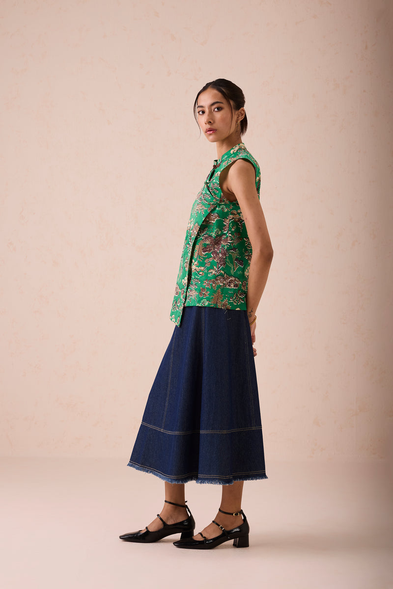 The Evergreen Luck Tencel Cheongsam Blouse