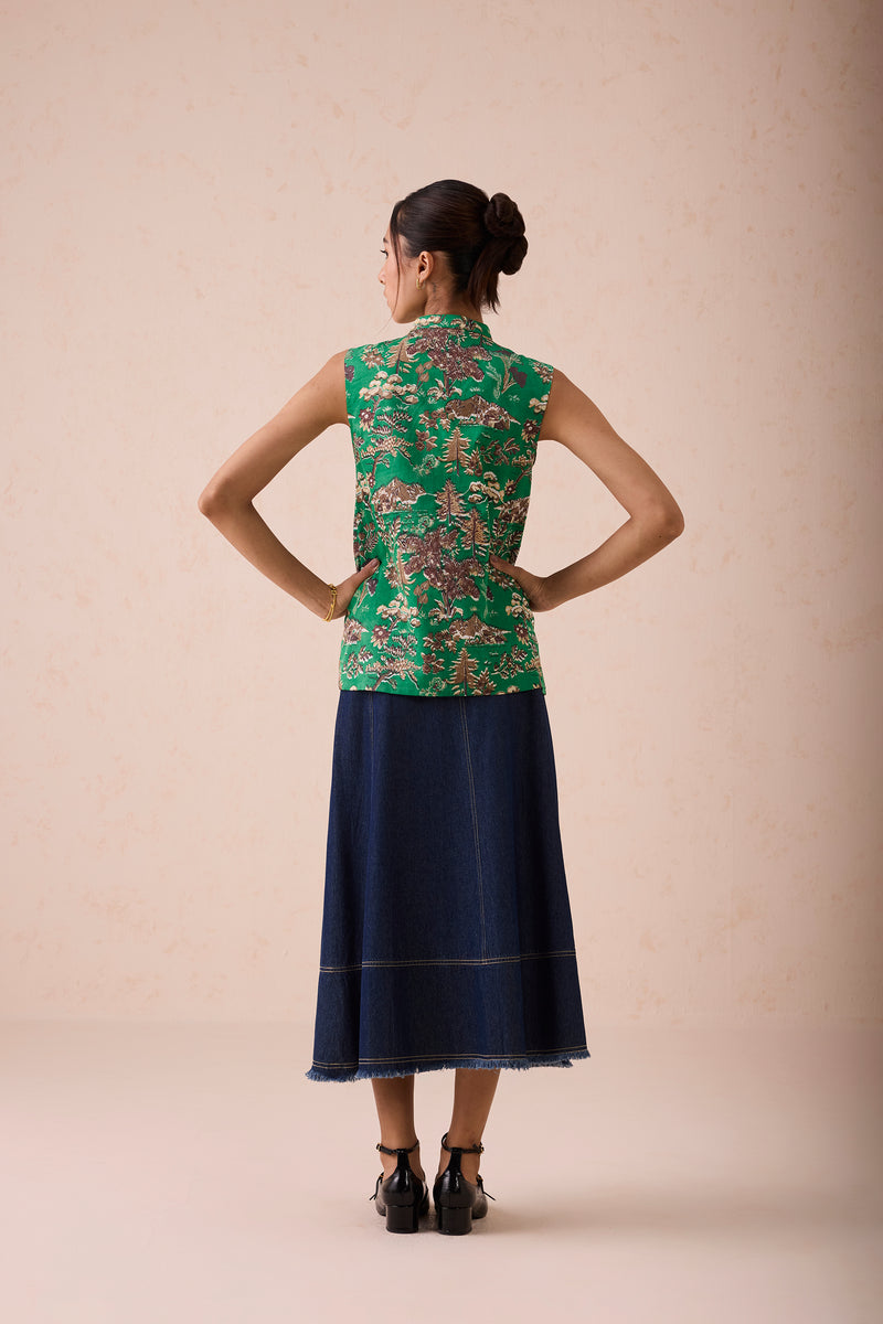 The Evergreen Luck Tencel Cheongsam Blouse