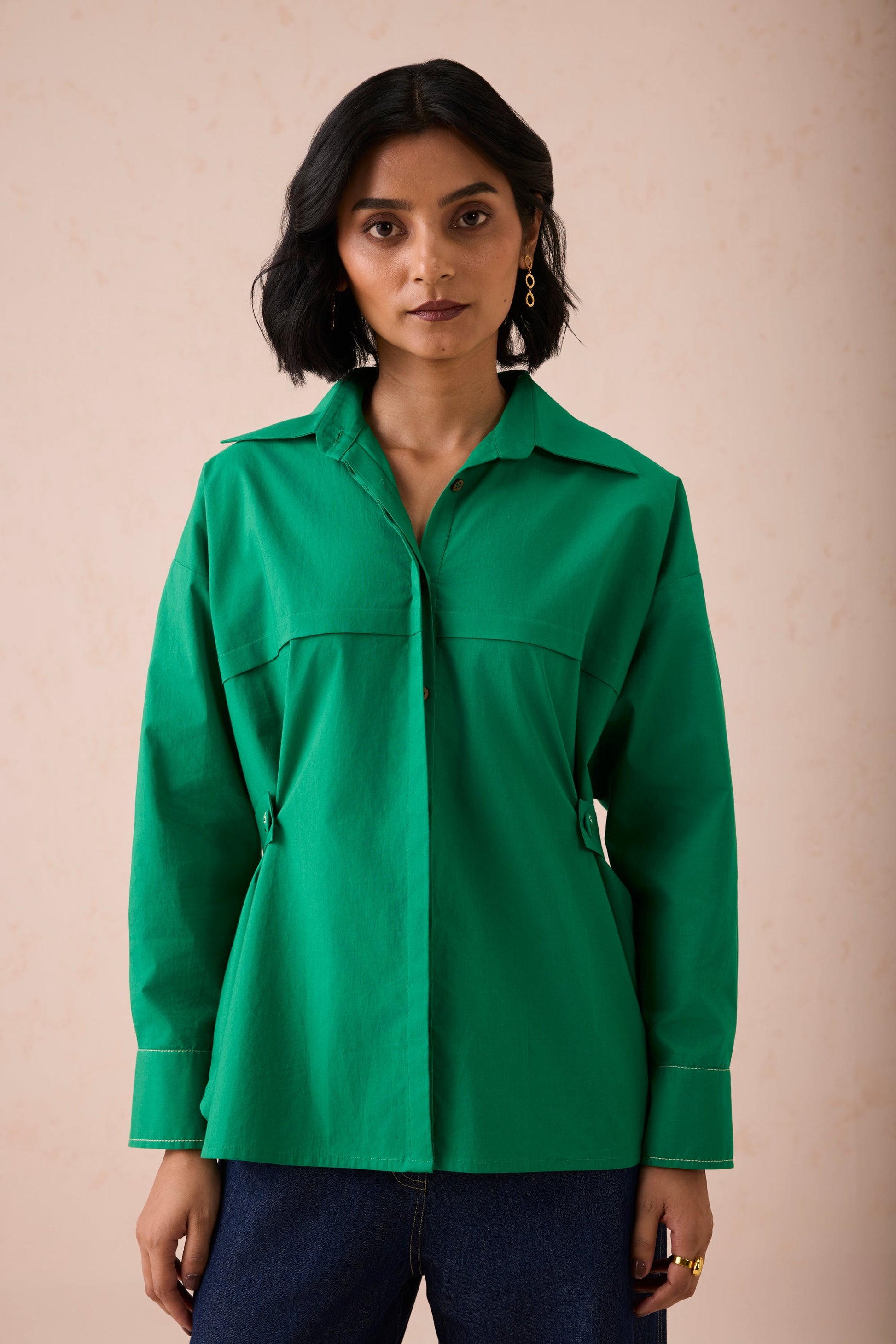 evergreen dress shirt After Six Women's Metallic Floral Jacquard Shirtdress Gown - Green