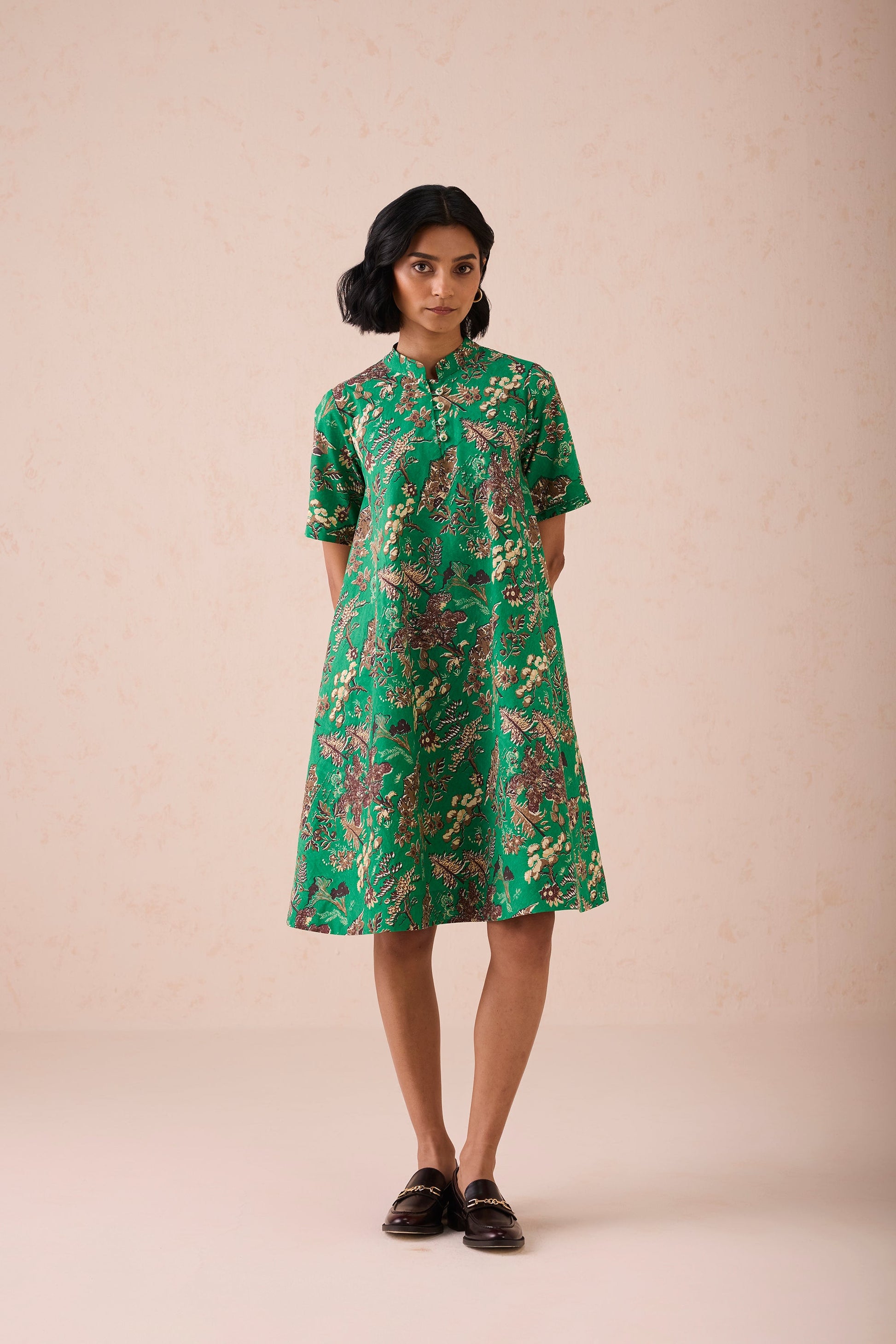The Harmony Mandarin Collar Organic Cotton Dress | SUI Sui - US The Harmony Mandarin Collar Organic Cotton Dress | SUI Sui - US