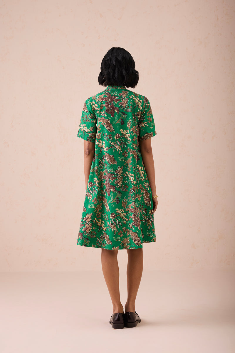 The Harmony Mandarin Collar Organic Cotton Dress