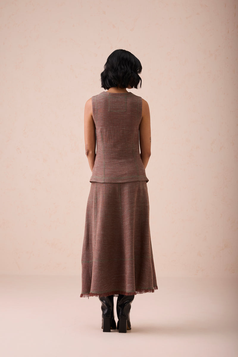 The Hazel Sun Handspun Handwoven Organic Cotton Midi Skirt