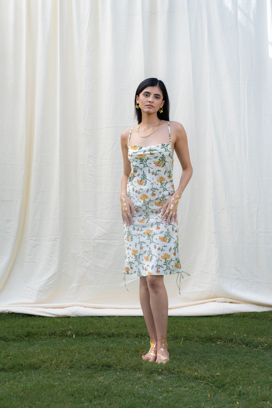 The Marigold Joy silk slip dress