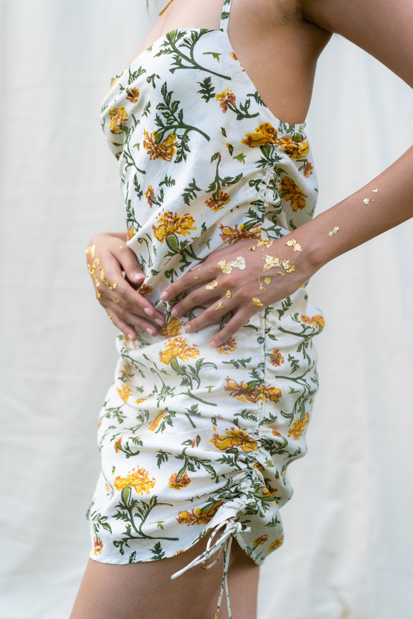 The Marigold Joy silk slip dress