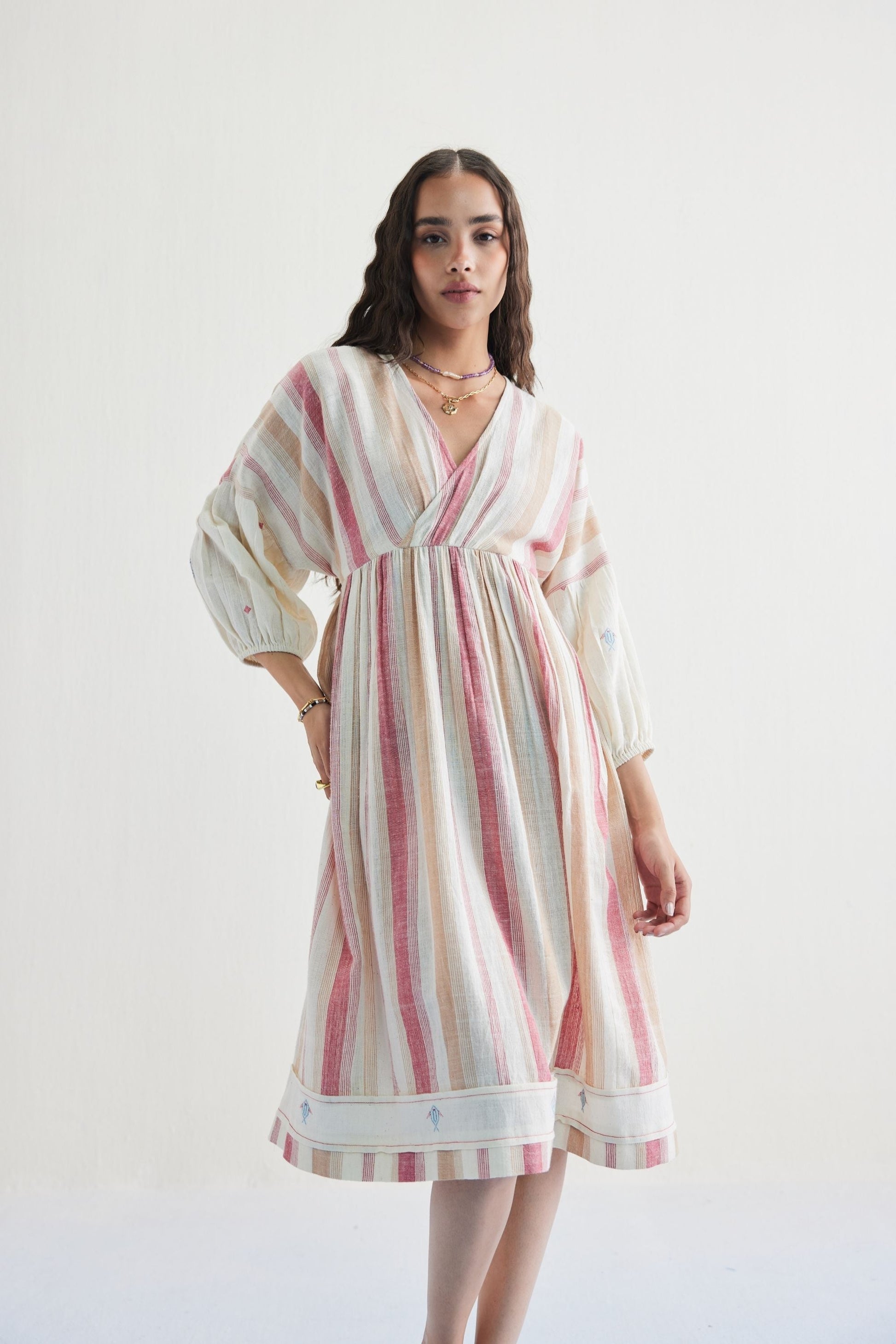 The Reef Shore Handwoven Kala Cotton Midi Dress