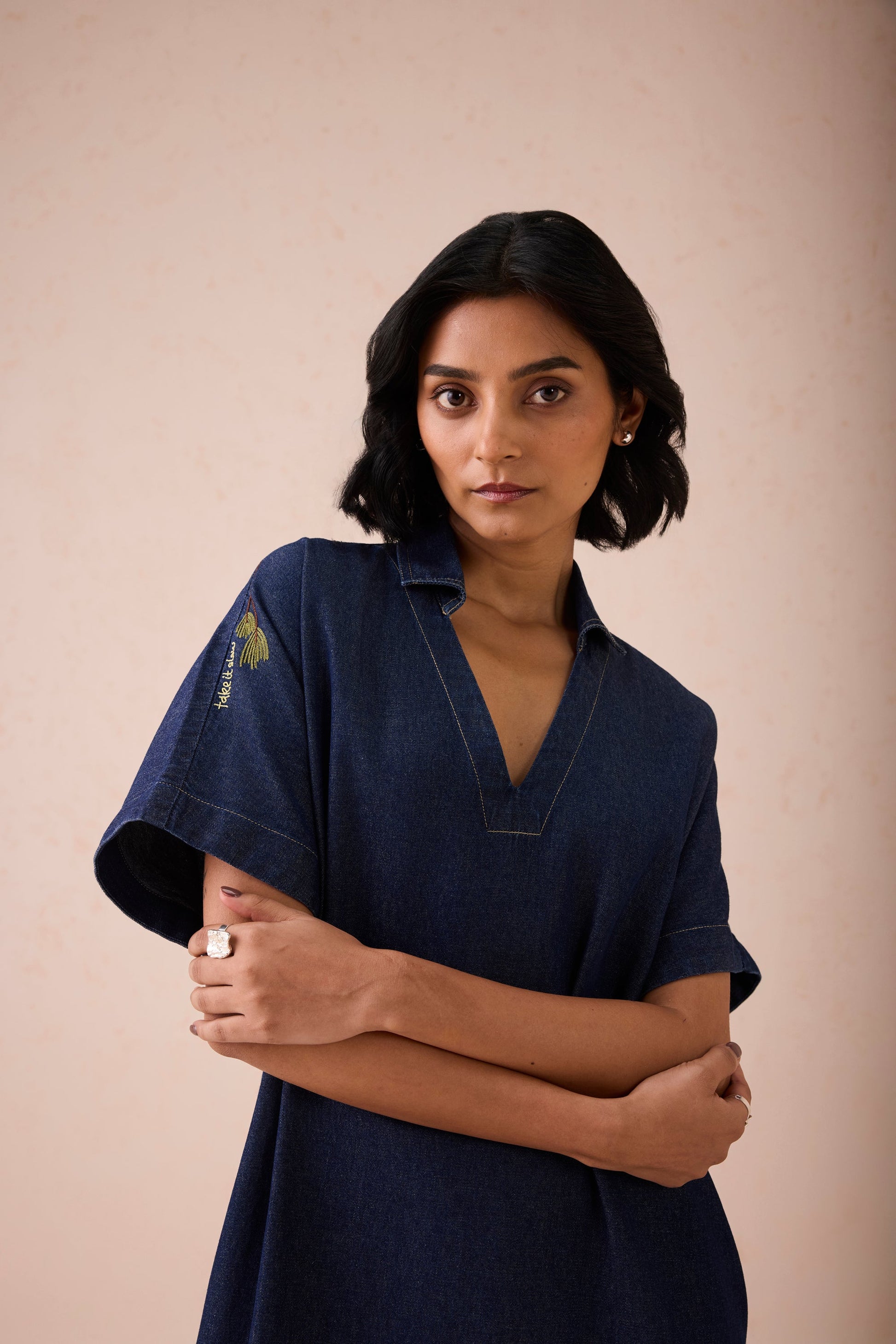 sustainable denim dress Sustainable denim dress | Ella Denim Dress - Sun Stone