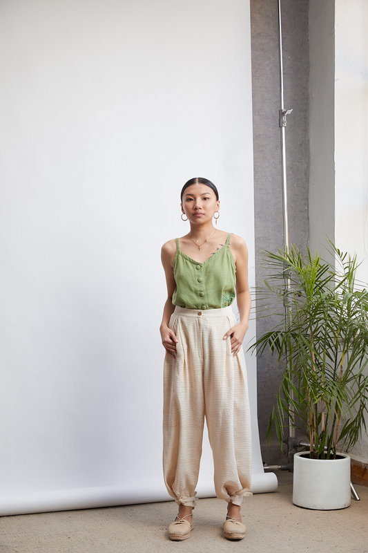 The Weave Easy handwoven organic cotton trousers