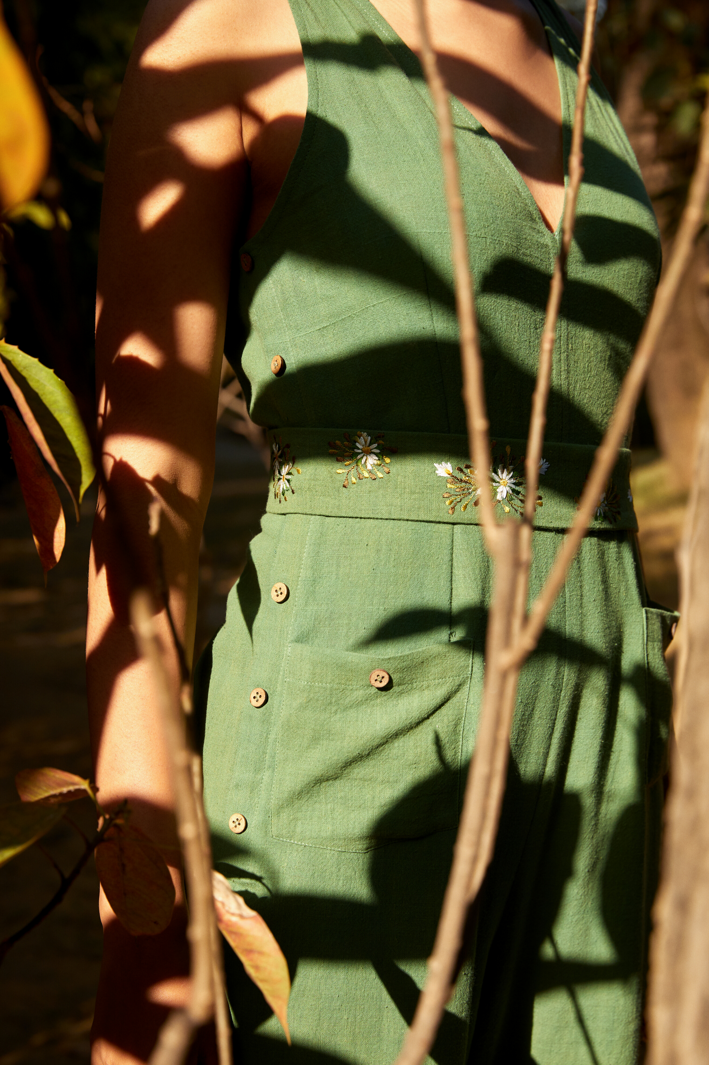 The Tropical handwoven organic cotton jumpsuit