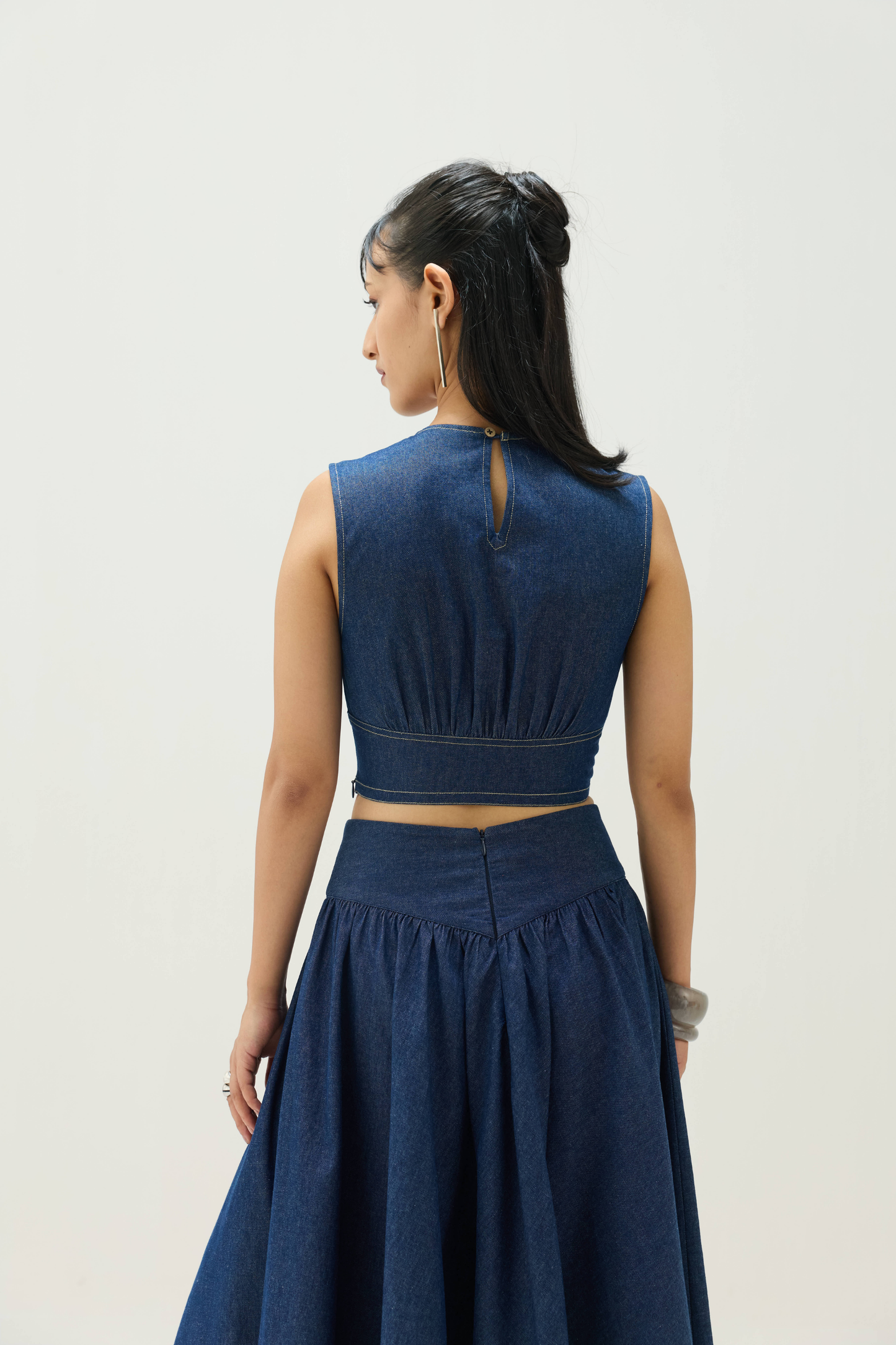 Twilight Sea Sustainable Denim Crop Top