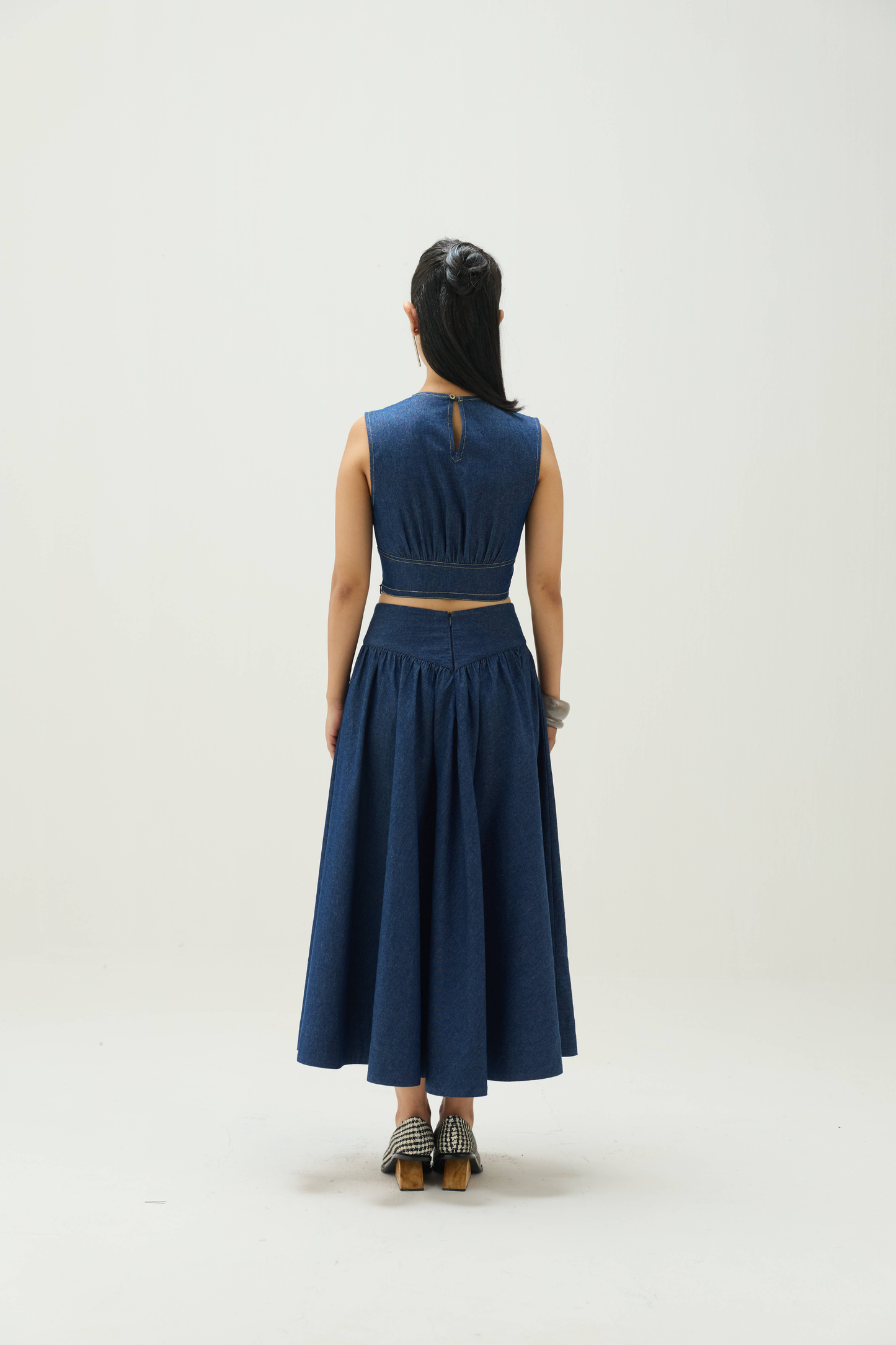 Twilight Sea Sustainable Denim Crop Top