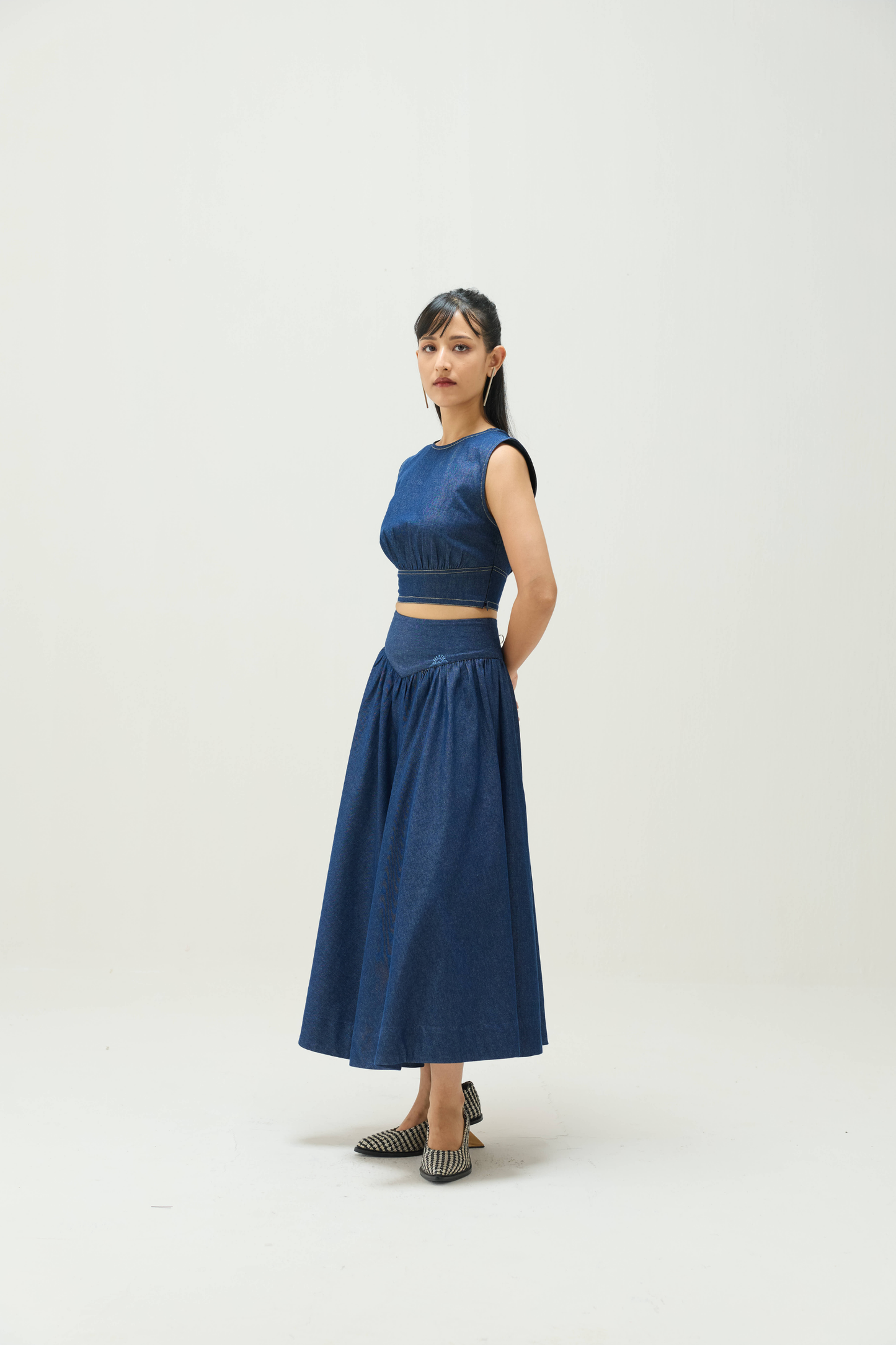 Twilight Sea Sustainable Denim Crop Top