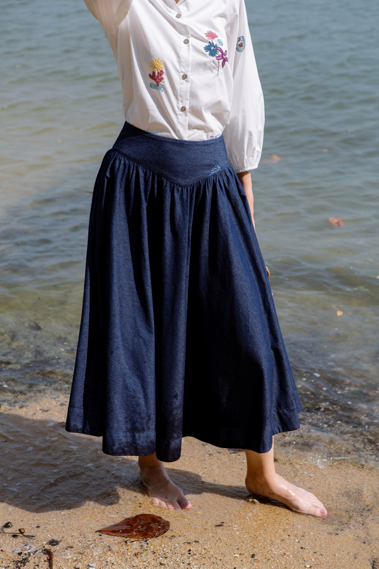 Twilight Sea Sustainable Denim Skirt