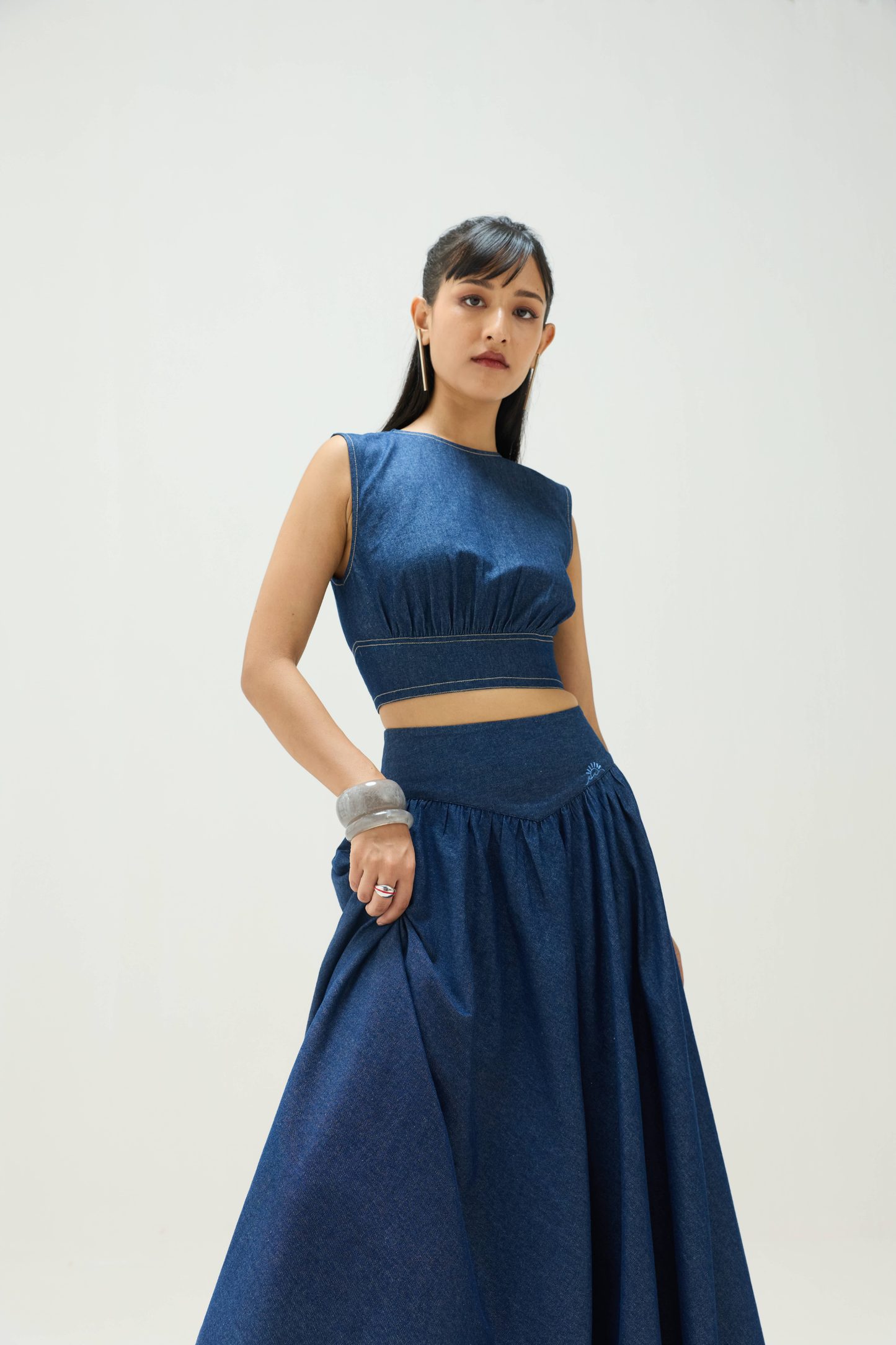 Twilight Sea Sustainable Denim Skirt