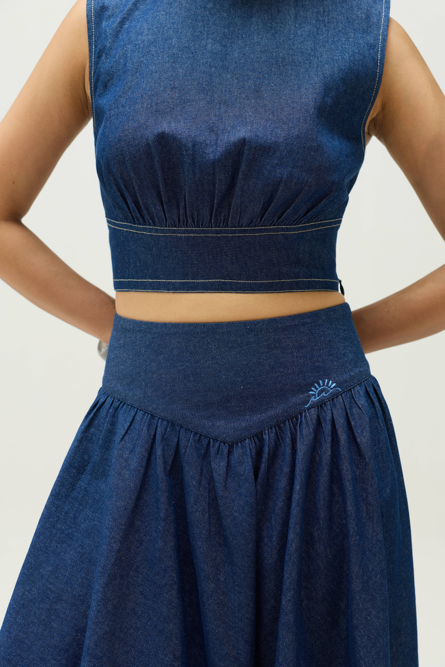 Twilight Sea Sustainable Denim Skirt