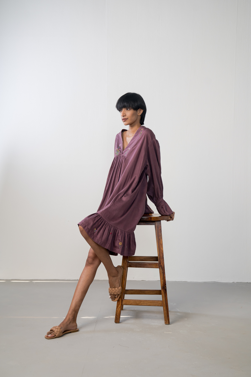 The Purple Garden tencel dress