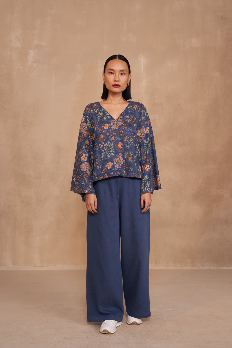Blooming Blue Lyocell Top