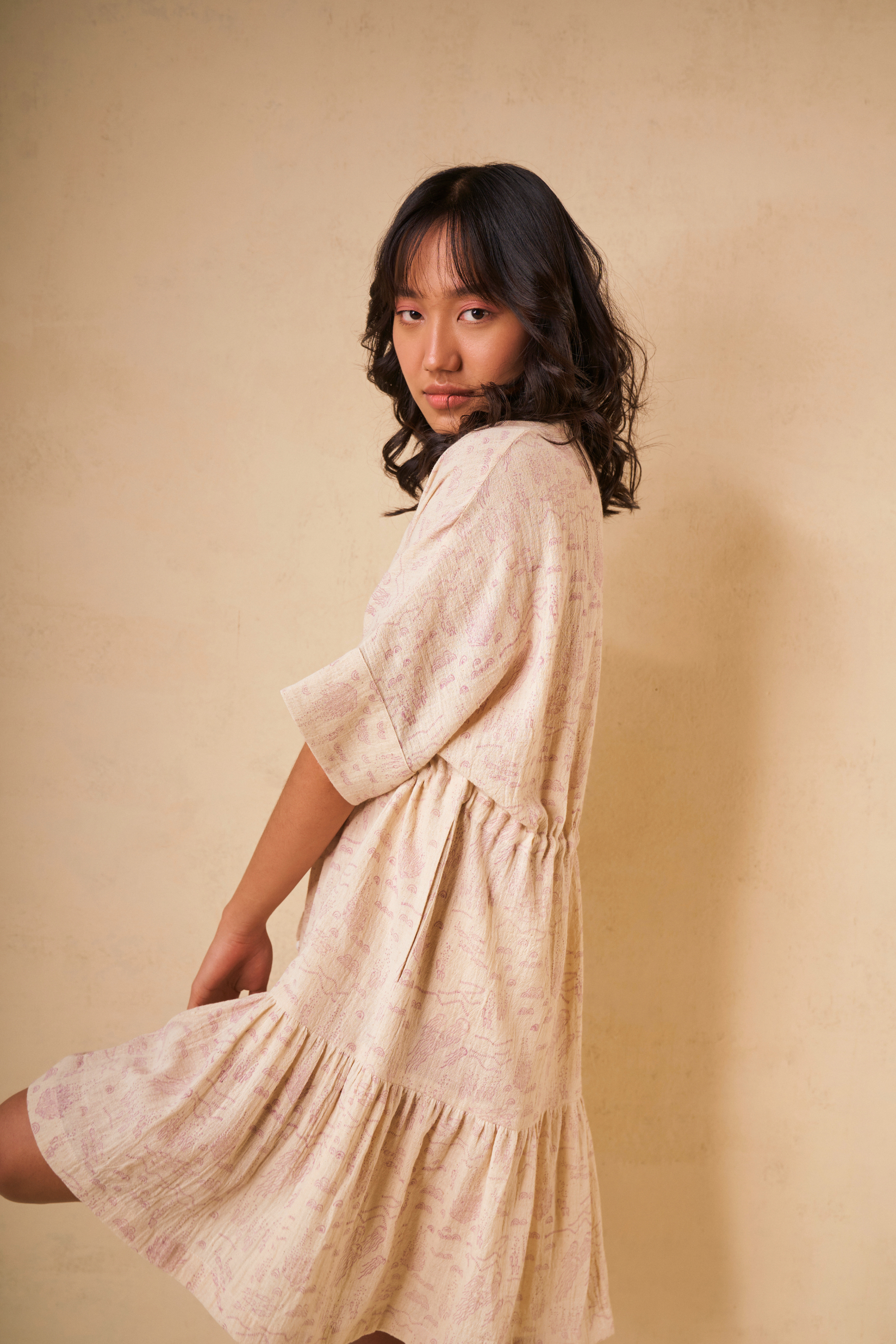 Coral Bloom Kala Cotton Dress