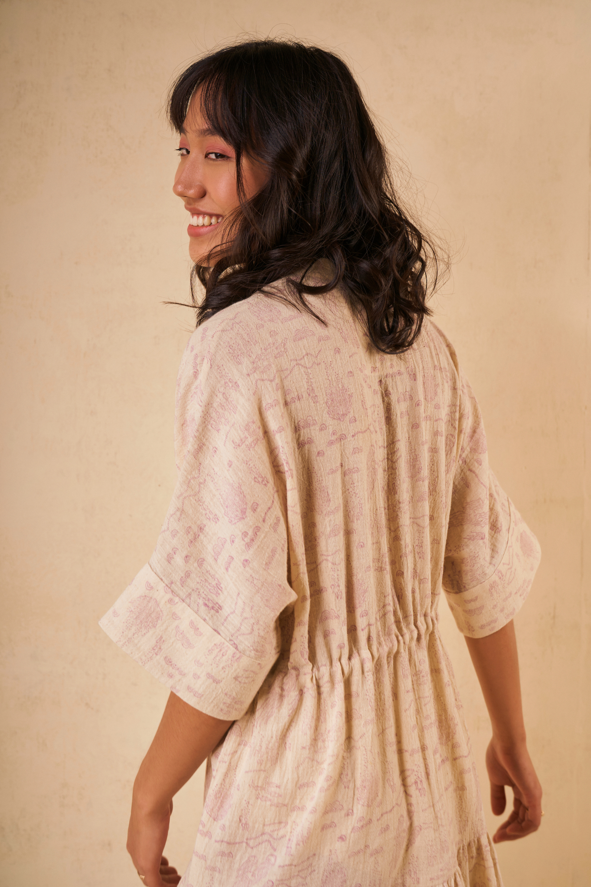 Coral Bloom Kala Cotton Dress