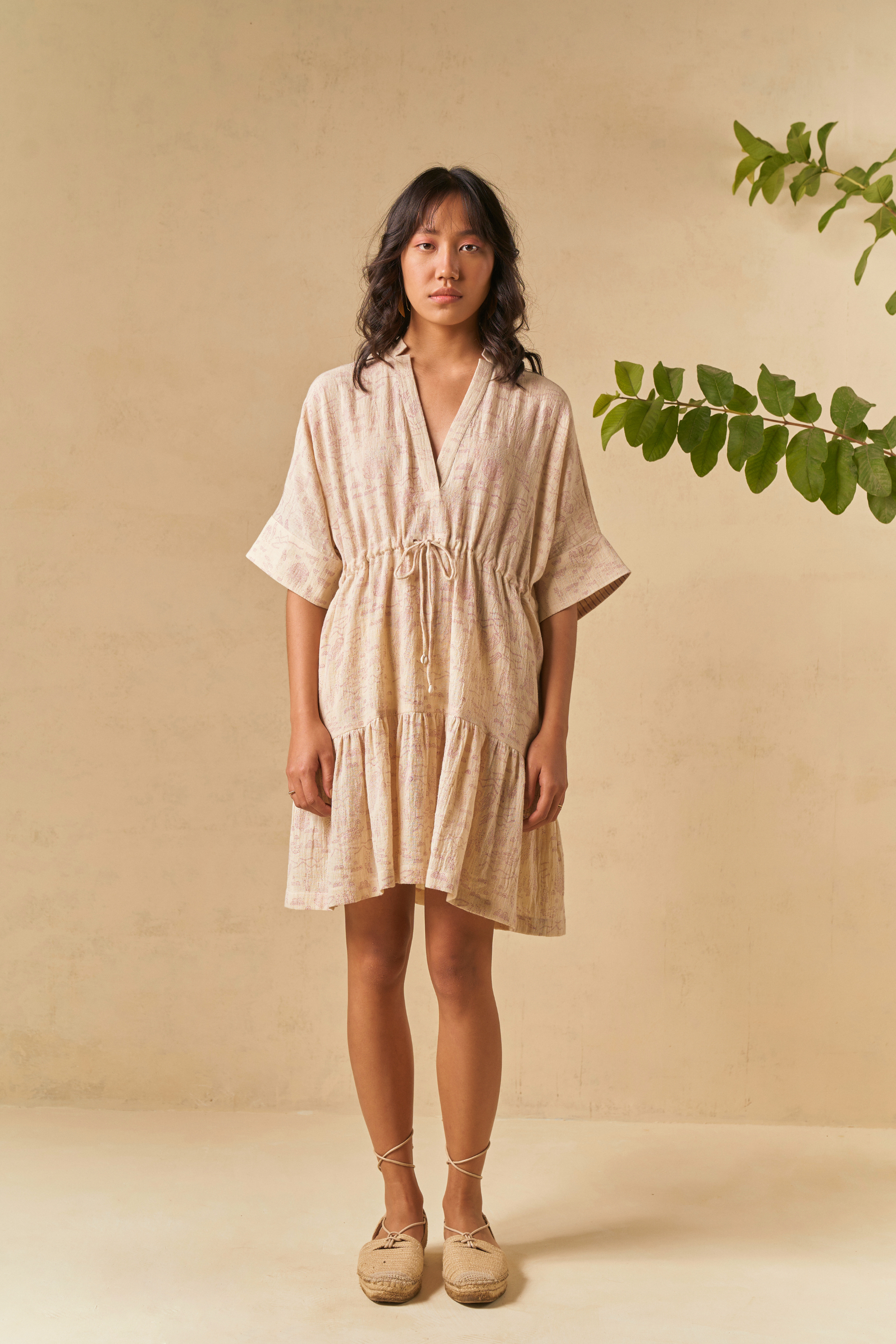 Coral Bloom Kala Cotton Dress