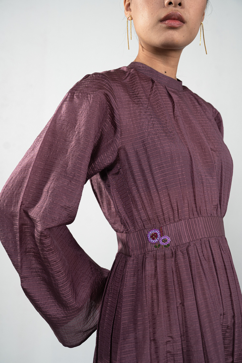 The Dusk handwoven silk dress